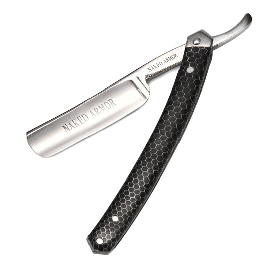 Naked Armor Elyan Straight Razor - Shave Ready 7/8" Round Nose Japanese Steel Straight Razors for Men with Resin Scale, Case Included, Close Shave Beauty and Personal Care Naked Armor