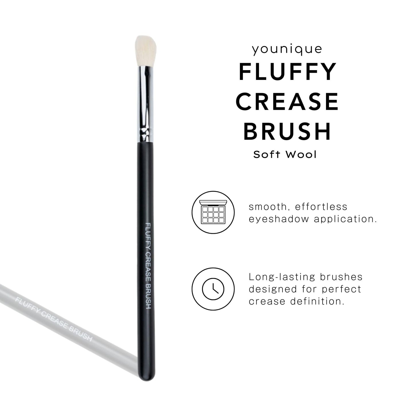 Younique Fluffy Crease Brush for Eye Makeup | Soft Synthetic Eyeshadow Blending Brush | Durable Eye Shadow Brush for Crease Precision | Lightweight Beauty & Personal Care Younique