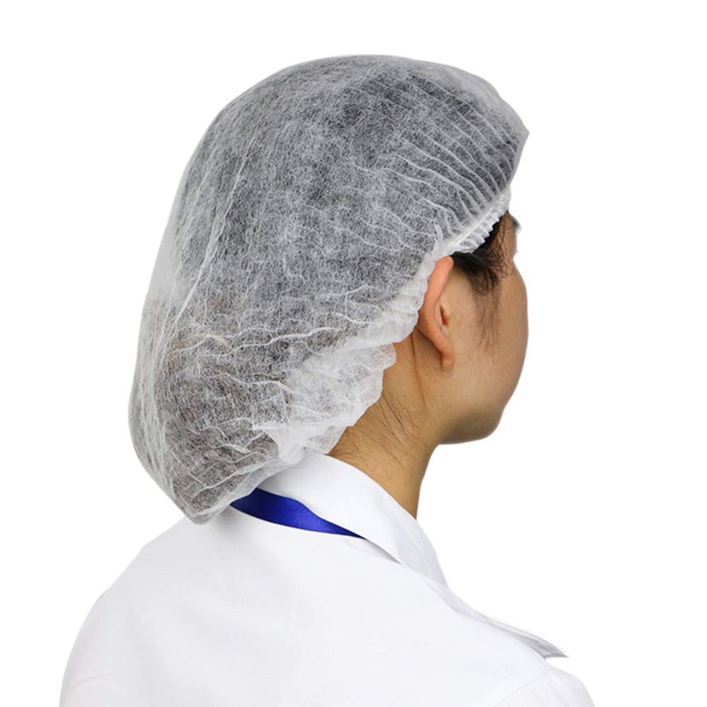 Tvoip 100Pcs 19" Disposable Cap Hair Net Cap Hair Hat Anti Dust Net Bouffant Cap Non-Woven Head Cover Hat Elastic Cleaning Hair Protect Hat Cap Beauty and Personal Care Tvoip