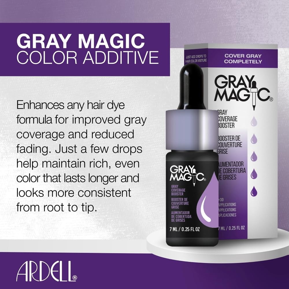 Ardell Gray Magic Hair Color Drops, Additive - Boosts Hair Color Penetration & Covers Gray Hair Completely, Enhanced Hair Dye Absorption, 0.25 oz Beauty & Personal Care Ardell
