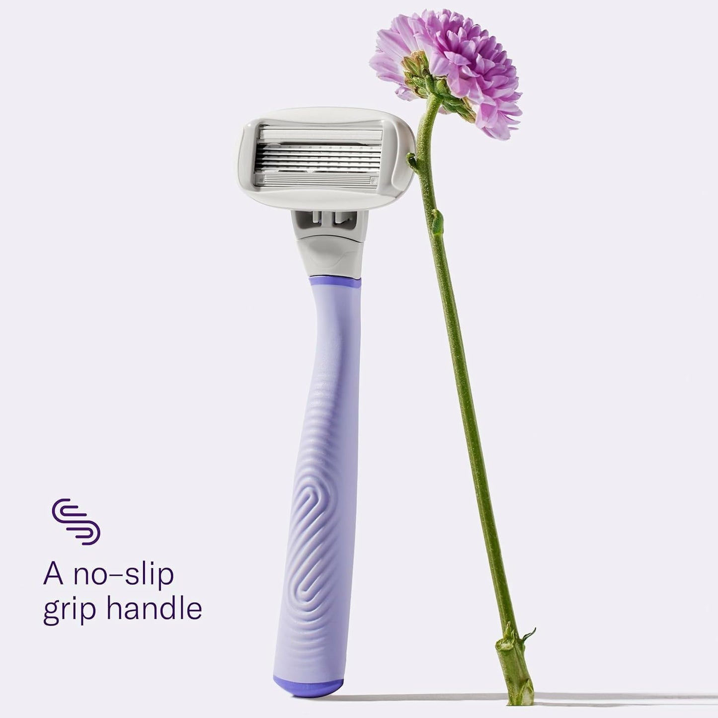 Flamingo Shaving Razor Set for Women - Original Razor Handle, 4 Blade Refills, and Shower Holder - Lilac Beauty and Personal Care Flamingo