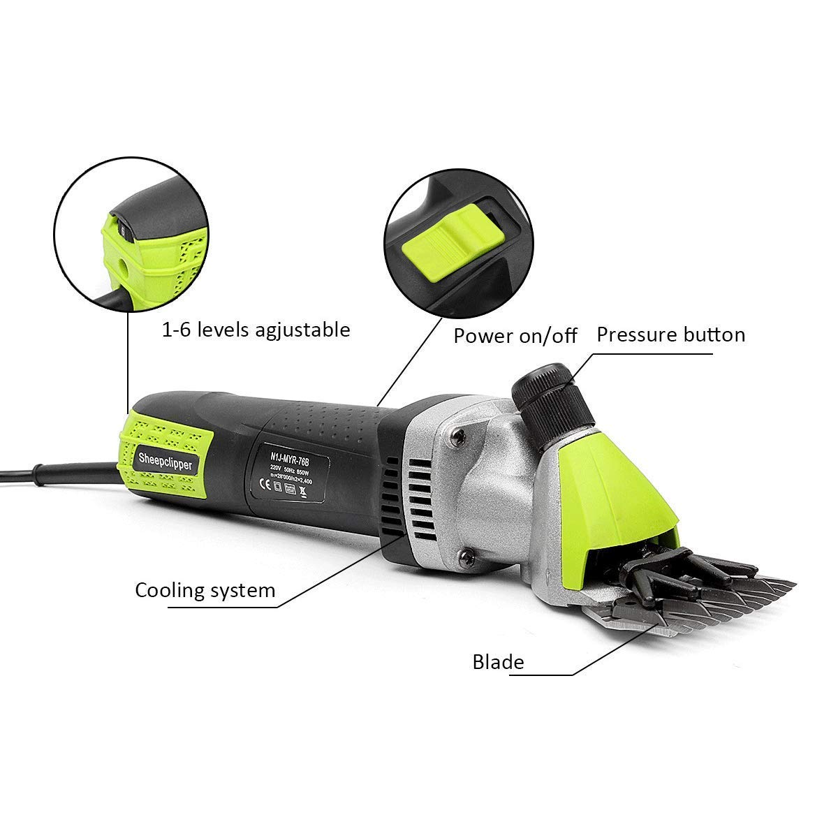 Professional 690W Sheep Shears 2400r/min Electric Clippers Professional Heavy Duty Shearing Machine Haircut Trimmer for Shaving Fur Wool in Sheep Beauty and Personal Care GagalU