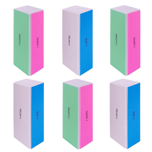 4 Way Nail Buffer Block (6 pcs), Nail Shine Buffers Blocks Files for Natural and Acrylic Nails Smoother Buffing Block Polisher Fingernail File Buffer Beauty and Personal Care GigaGround Default Title