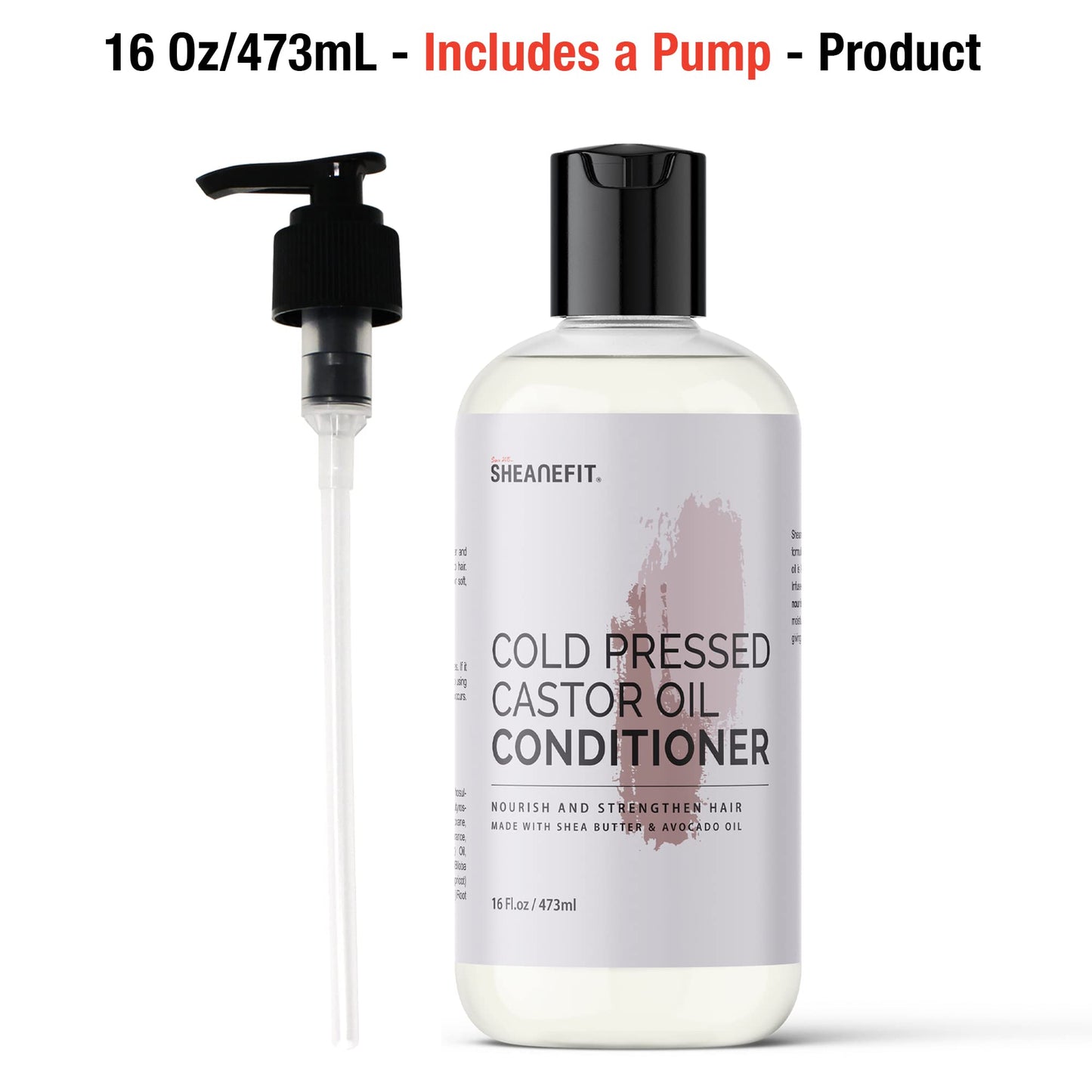 Sheanefit Cold Pressed Castor Oil Daily Shampoo Conditioner 16oz (Castor Oil Conditioner - 16oz) Beauty & Personal Care Sheanefit