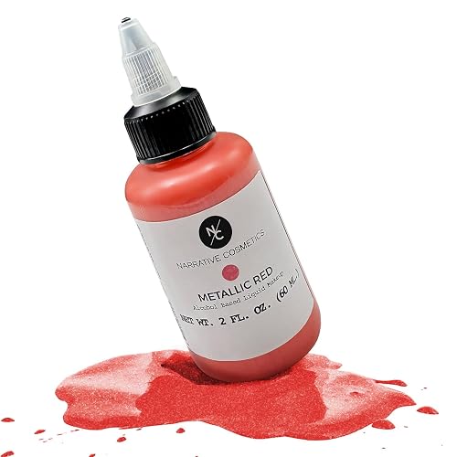 Narrative Cosmetics Metallic Alcohol Airbrush Paints - 2 fl oz, Skin Safe, Quick Dry, Waterproof, Sweatproof, Transferproof Liquid Makeup Beauty & Personal Care Narrative Cosmetics