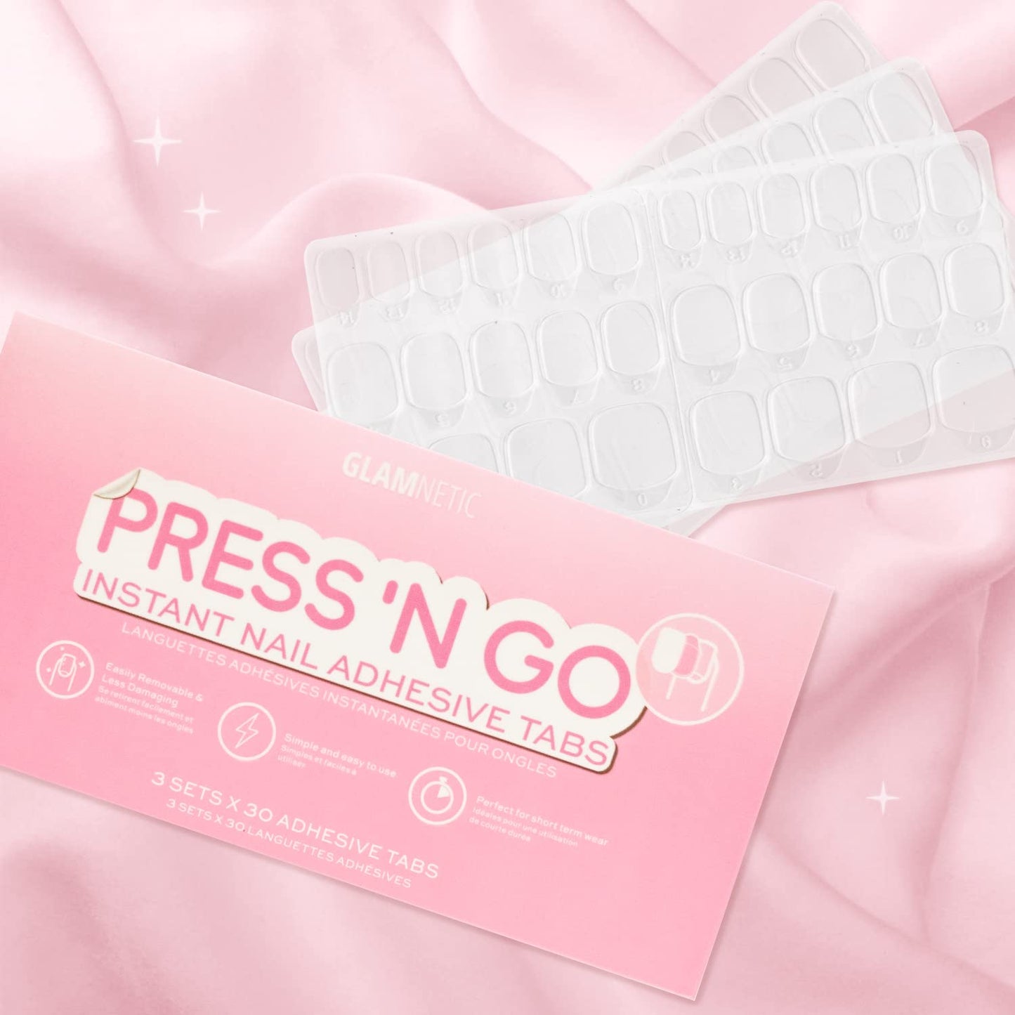 Glamnetic Press 'n Go Instant Nail Adhesive Tabs | Short Term Wear, Easily Removable & Less Damaging, Customized Fit | 90 Tabs Beauty & Personal Care Glamnetic