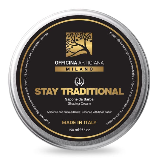 Officina Artigiana Milano Stay Traditional Shaving Soap 150ml - Luxury Italian artisan wet shaving soap with 40% antioxidant oils & shea butter Beauty and Personal Care The Goodfellas' smile