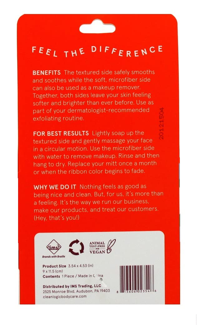 Clean Logic Dual-Texture Facial Mitt Sensitive Skin (Pack of 2) Beauty & Personal Care Cleanlogic