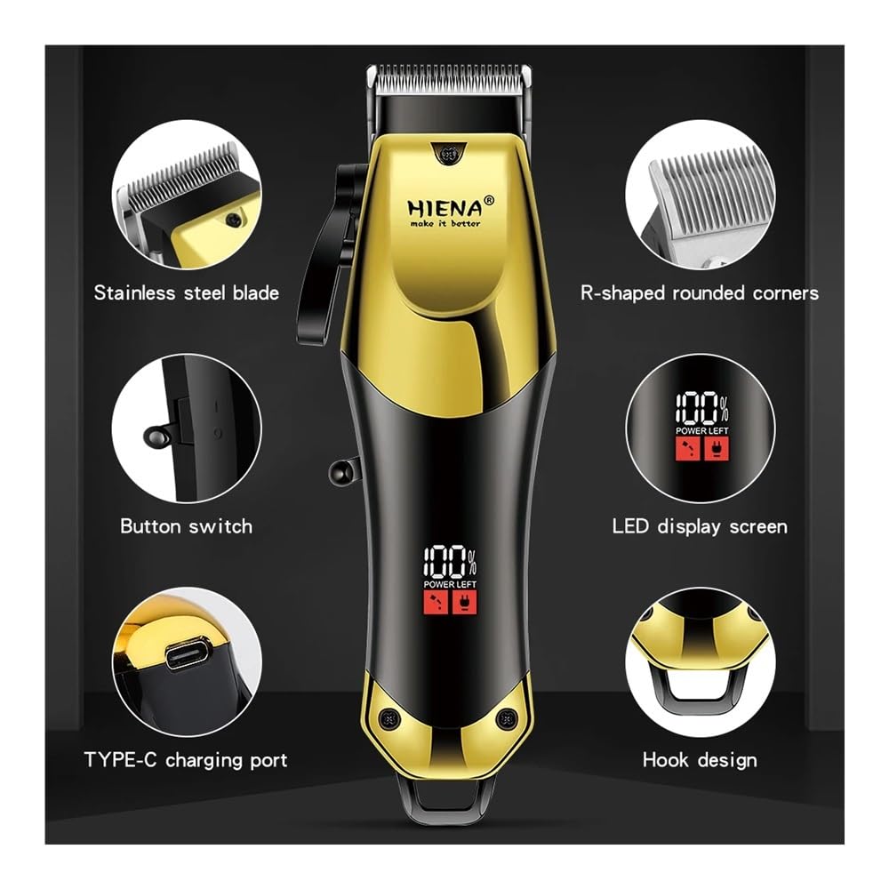 EWKYLSEM Razors Professional Men's Electric Hair Clipper Set, USB Charging Cordless Work, LED Intelligent Display, T-Knife Zero Gap Cutting, Beauty and Personal Care EWKYLSEM