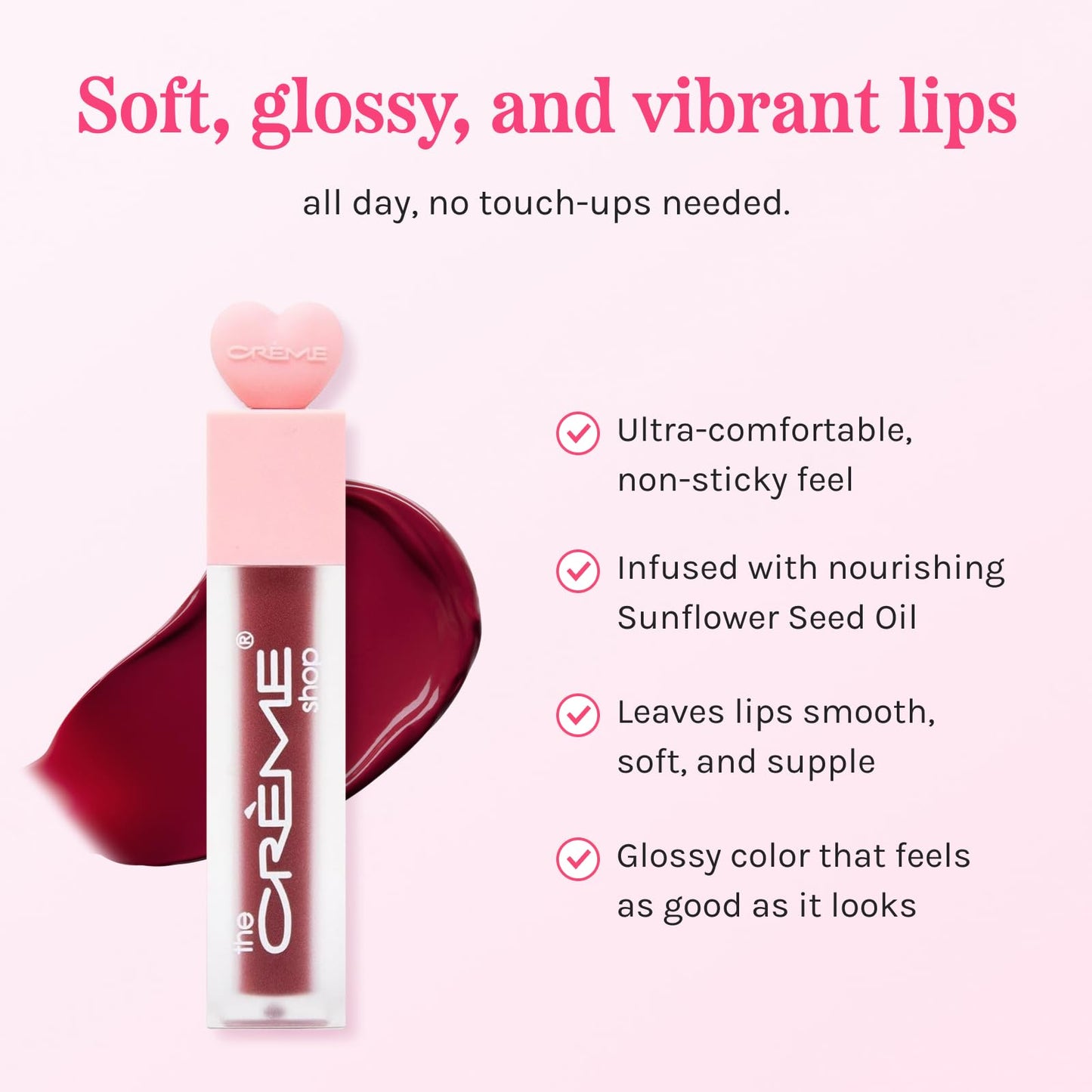 The Creme Shop's Ultra-Moisturizing, 12HR+ Long-Lasting Glossy Lip Stain - lOVE PUNCH Beauty & Personal Care The Crème Shop
