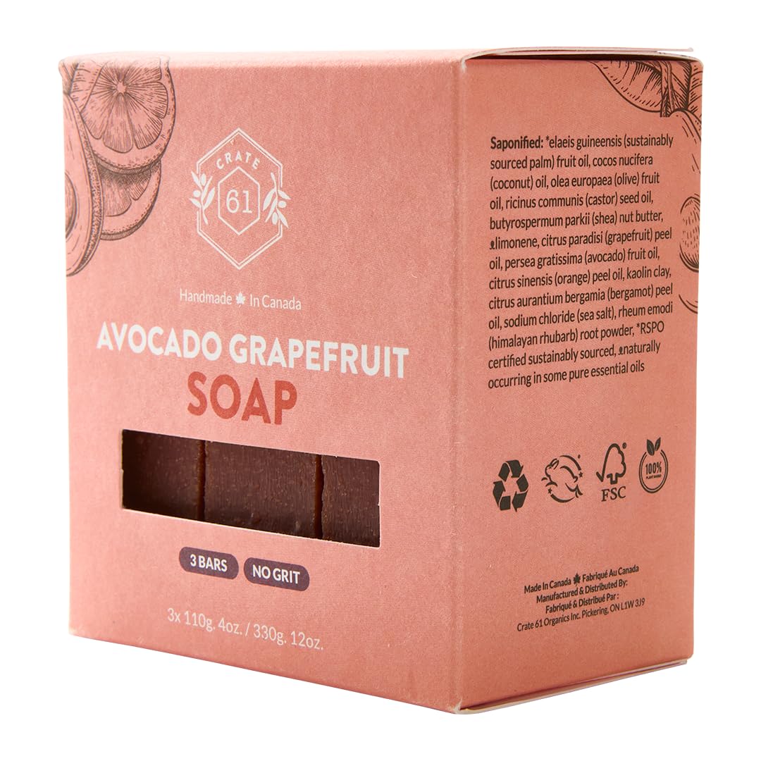 Crate 61 Organics, Handmade in Canada, Plant Based Cold Process Natural Bar Soap For Face And Body, With Premium Essential Oils, For Men And Women 3 Beauty & Personal Care Crate 61 Organics