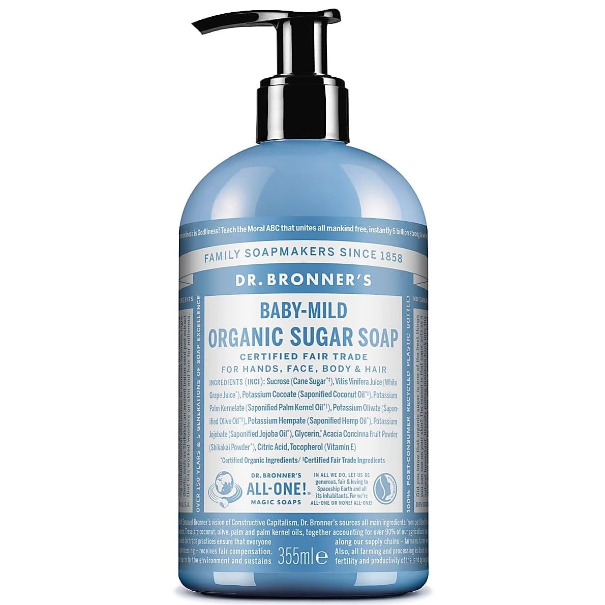 Dr. Bronner's - Organic Sugar Soap Baby Mild 355 ml Black Beauty & Personal Care Dr. Bronner's