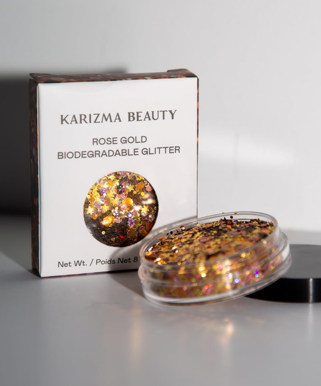 KARIZMA Rose Gold Glitter. 10g Chunky Face Hair Eye and Body Sparkles for Women. Rave Festival Accessories, Cosmetic Makeup. Loose Glitz Set Beauty & Personal Care KARIZMA