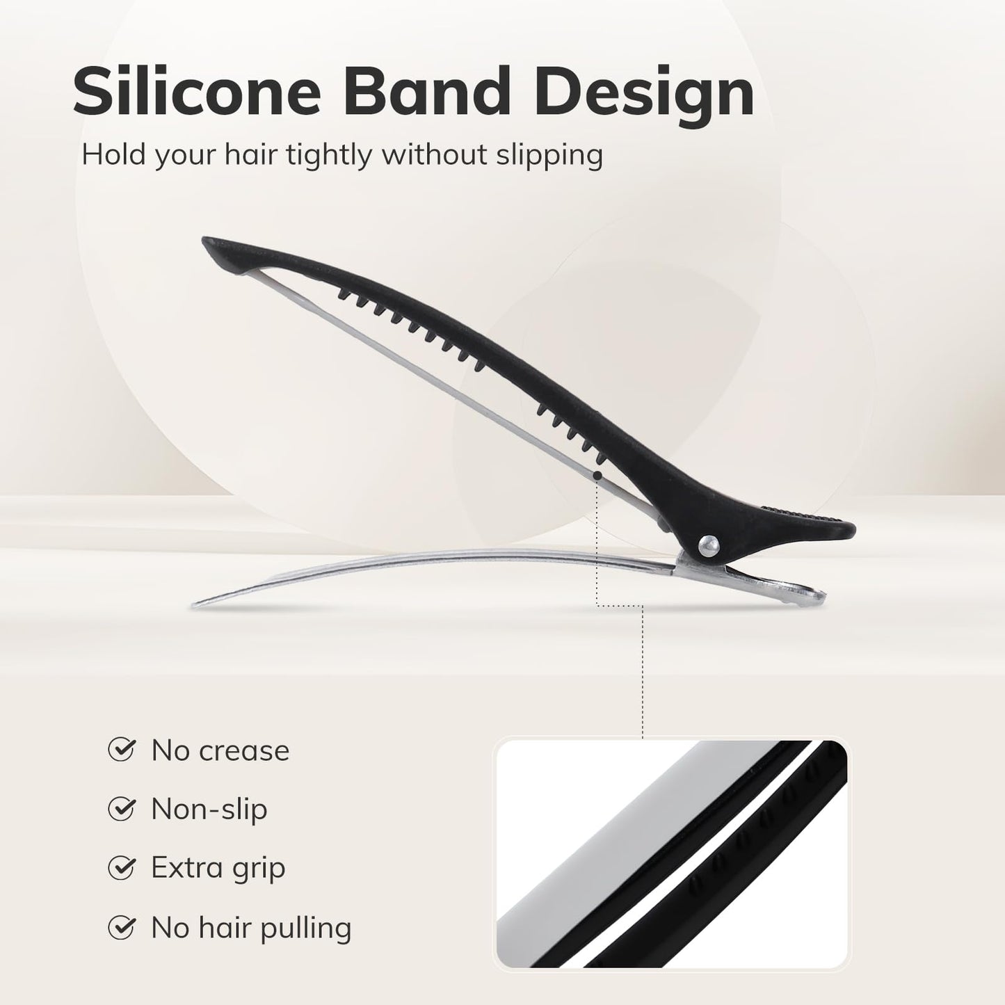 Sndyi Hair Sectioning Clips - Professional Non-Slip Duckbill and Roller Clips for Styling Sectioning, No Crease, 4.3", Black (12 Packs) Beauty & Personal Care Sndyi