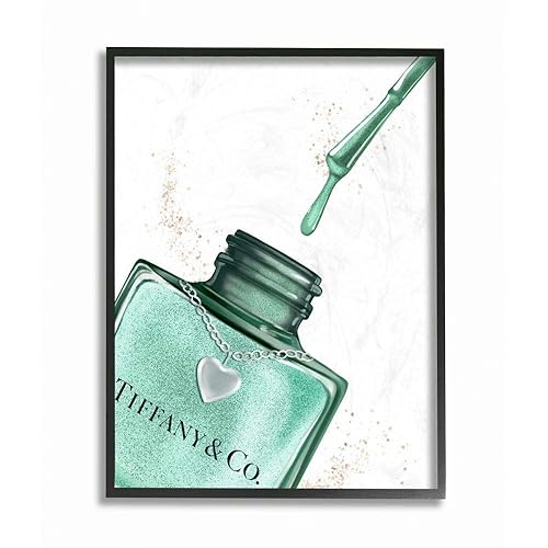 Stupell Industries Makeup Nail Polish Brush Cyan Drip Fashion Design Framed Wall Art, Multi-Color Beauty & Personal Care Stupell Industries