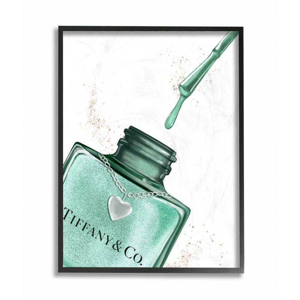 Stupell Industries Makeup Nail Polish Brush Cyan Drip Fashion Design Framed Wall Art, Multi-Color Beauty & Personal Care Stupell Industries