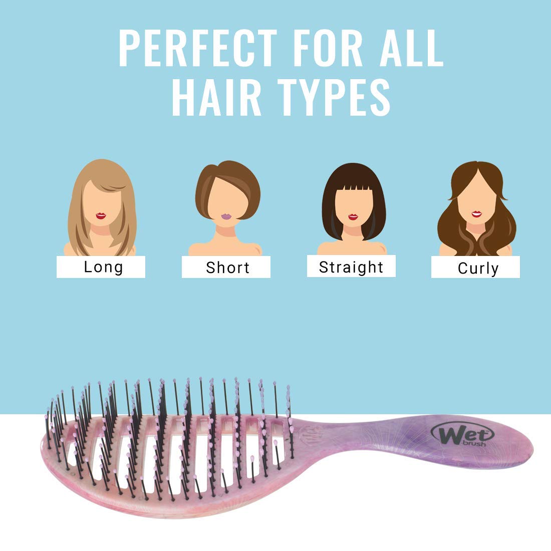 Wet Brush Speed Dry Hair Brush - Sea Shells - Vented Design and Ultra Soft HeatFlex Bristles Are Blow Dry Safe With Ergonomic Handle Manages Tangle