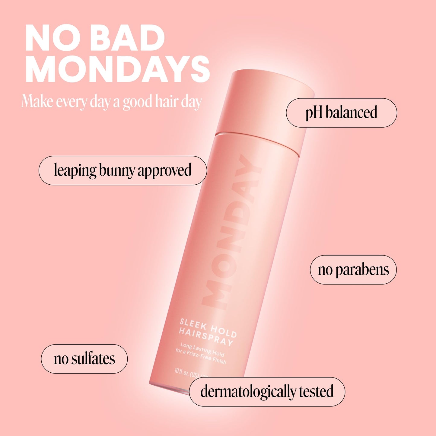 MONDAY HAIRCARE SLEEK HOLD Hairspray for long-lasting finish 10 oz (2 Pack) Beauty and Personal Care MONDAY HAIRCARE