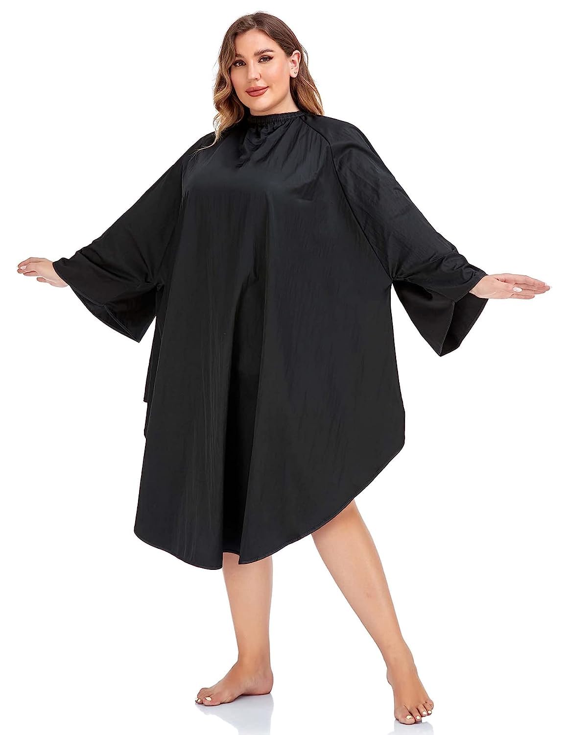 PERFEHAIR Professional Salon Client Hair Cutting Cape Gown, Barber Haircut Cape with Sleeves - Black Beauty & Personal Care PERFEHAIR
