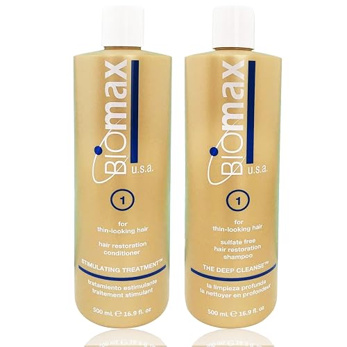 Biomax Deep Cleanse Hair Restoration Shampoo & Stimulating Treatment Color Protection Conditioner No.1 for Thin-Looking Hair, Remove Build-up Beauty & Personal Care BIOMAX