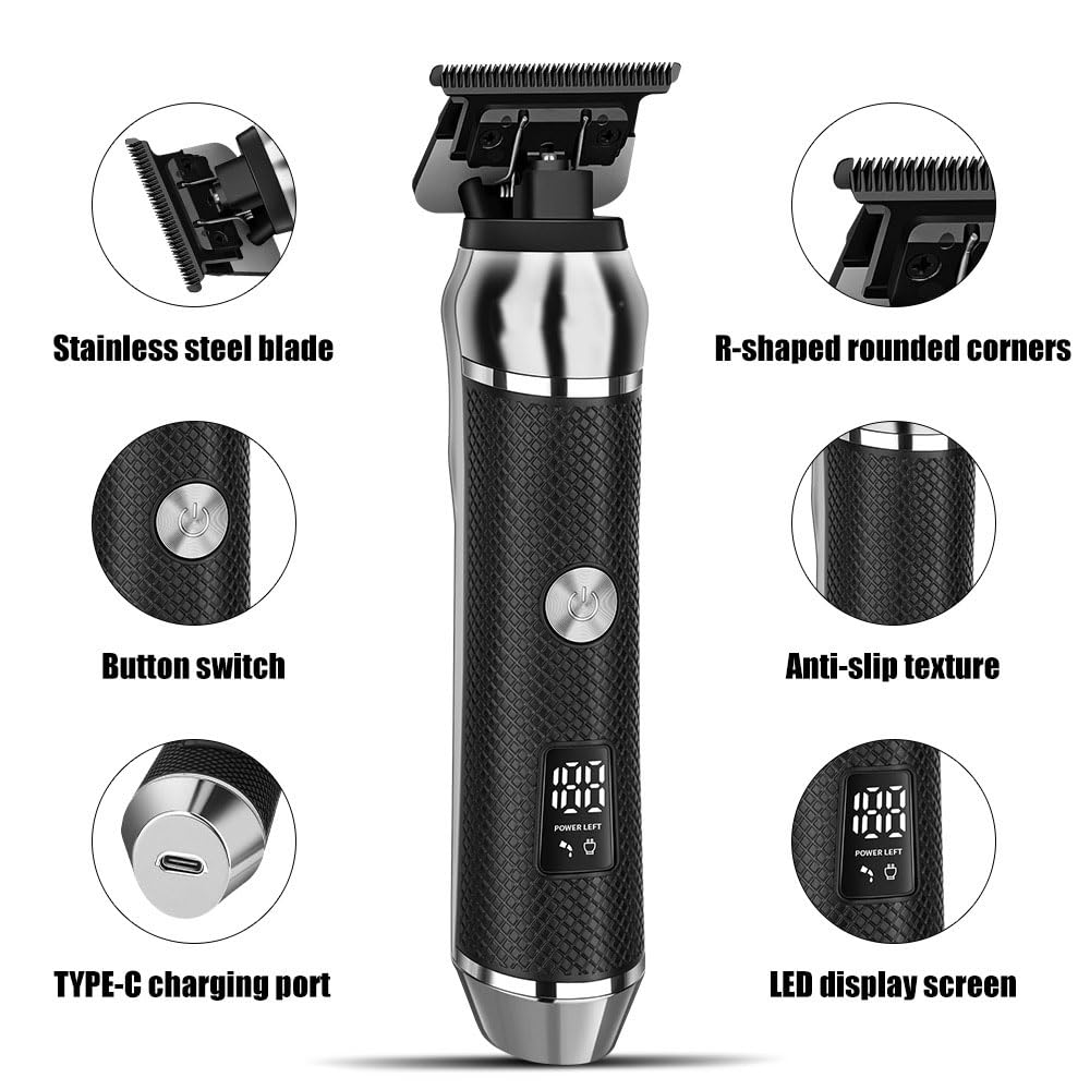 QDKVTNDJZ Professional Hair Trimmer&Shaver Kit, Electric Razor&Beard Barbers Cordless Close CuttingTrimmer with Digital Display and 5 Limit Combs Beauty and Personal Care QDKVTNDJZ