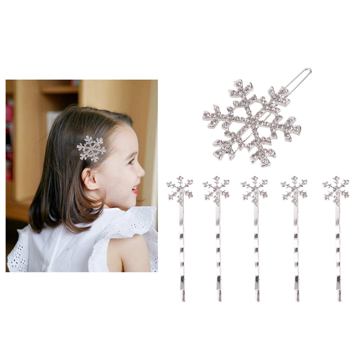 Beaupretty 6 Pieces Rhinestones Snowflake Hair Clips Winter Snowflake Hairpins Snowflake Bobby Pins Wedding Hair Clips Barrettes Christmas Hair Beauty & Personal Care Beaupretty
