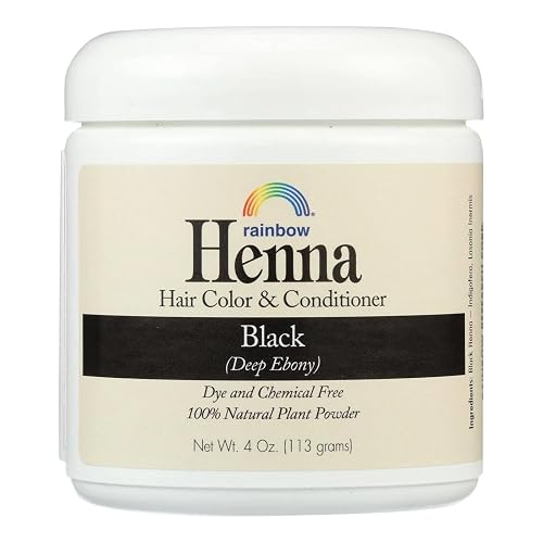 Rainbow Research Henna Hair Color & Conditioner - Black (Deep Ebony) 4 oz (113 grams) Jar Beauty & Personal Care Rainbow Research