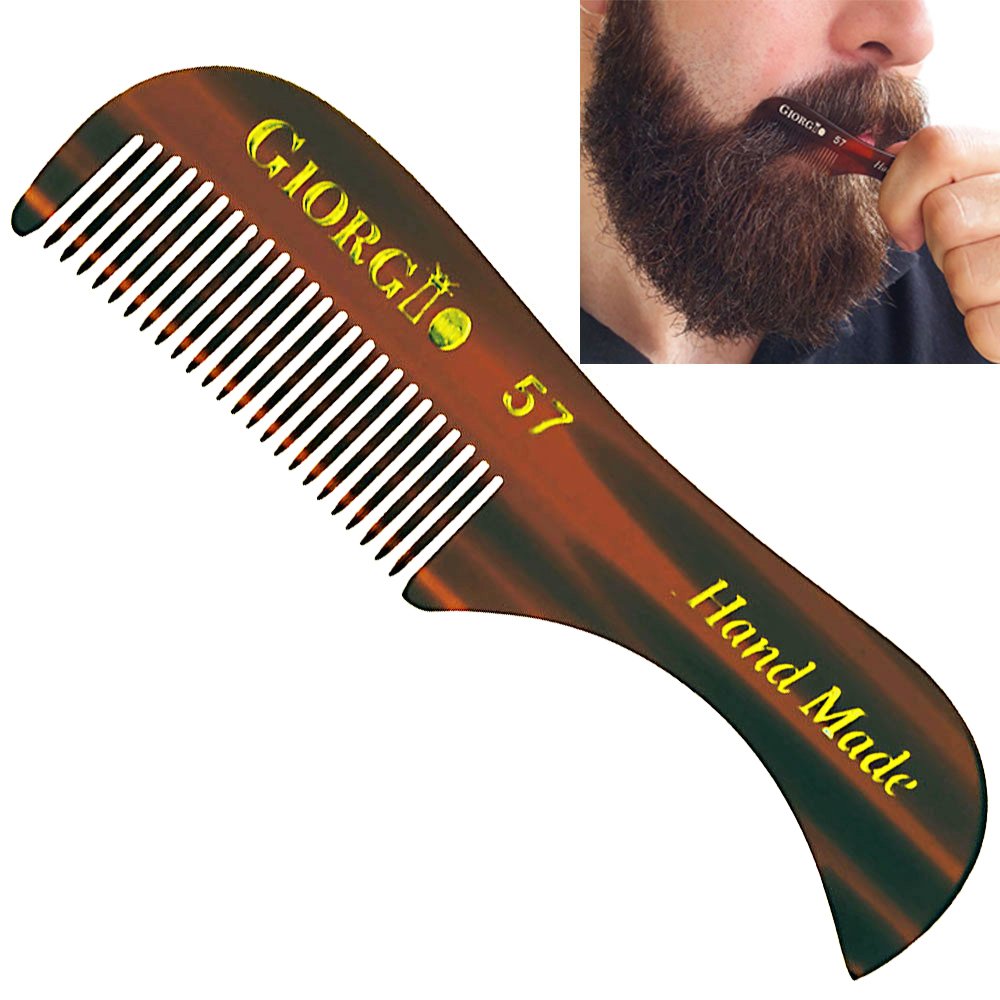 Giorgio G39 & G57 Extra Small 2.75 Inch Men's Fine Toothed Beard and Mustache Comb for Facial Hair Grooming and Styling. Wallet Pocket Comb Handmade Beauty and Personal Care GIORGIO