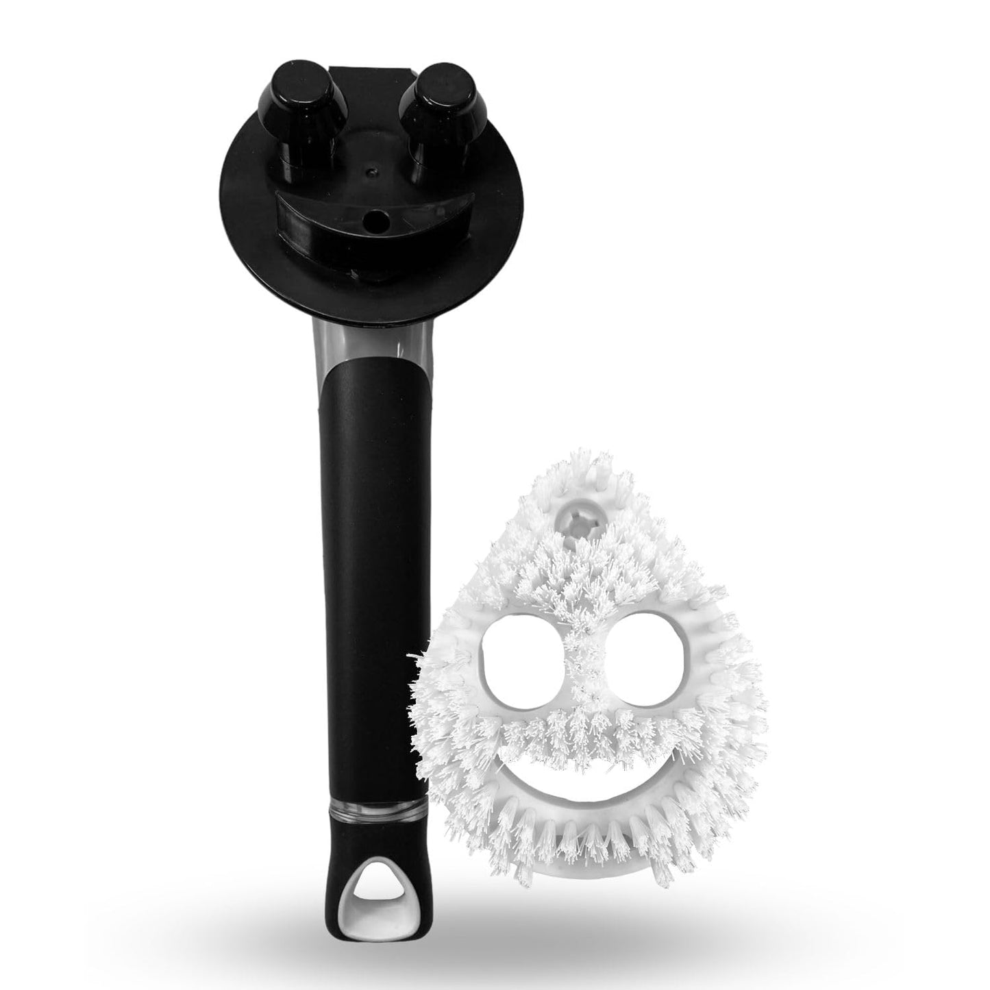 The Original Smiling Handle with Soap Dispensing for Scrub Daddy (Reg. TM) Sponge & Teardrop Shaped Heavy-Duty Scrub Brush (Combo - Black) Beauty and Personal Care Smilyeez