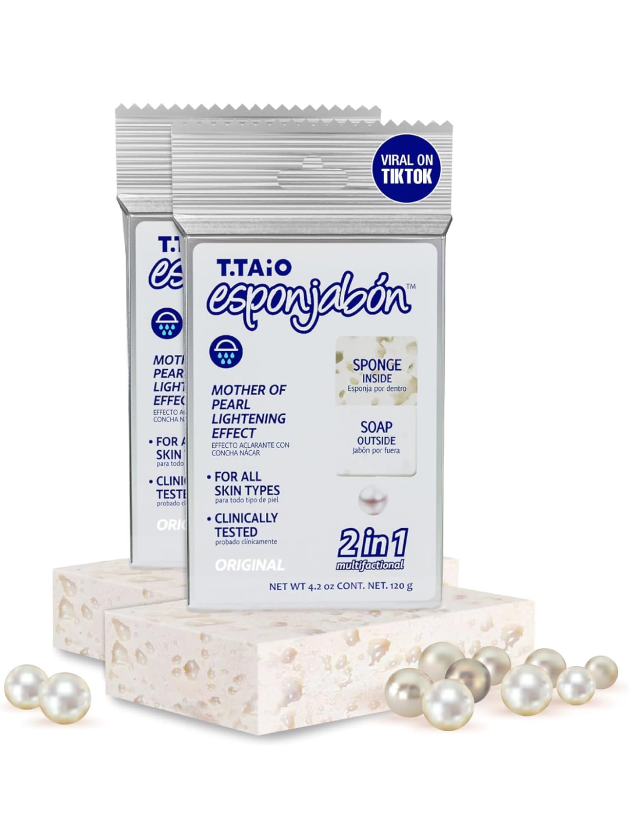 Esponjabon Mother of Pearl Soap Sponge - Cleansing Shower Scrubber - Cleaning Bath Wash Scrub - Oil Removal - Massage & Lather Foot, Elbow, & Face Beauty and Personal Care SENOR BANANA