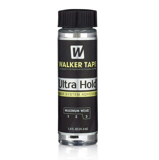 Walker Tape Co. Ultra Hold Hair System Adhesive 1.4 fl oz Brush-On Long-Lasting Waterproof Wig Glue Clear-Drying Lace Wig Adhesive for Sensitive Skin
