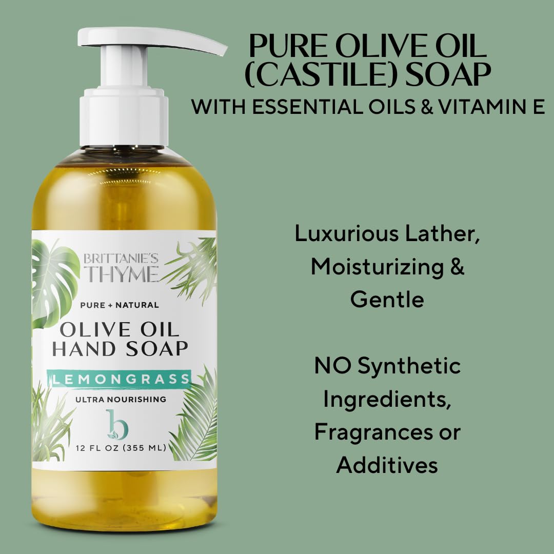 Brittanie’s Pure Castile Liquid Hand Soap Refill, Bergamot | Lavender | Lemongrass, 12 Ounce Pack of 3 | Dish Soap, Hair & Body, Home, Gentle & Pure Beauty & Personal Care Brittanie's Thyme