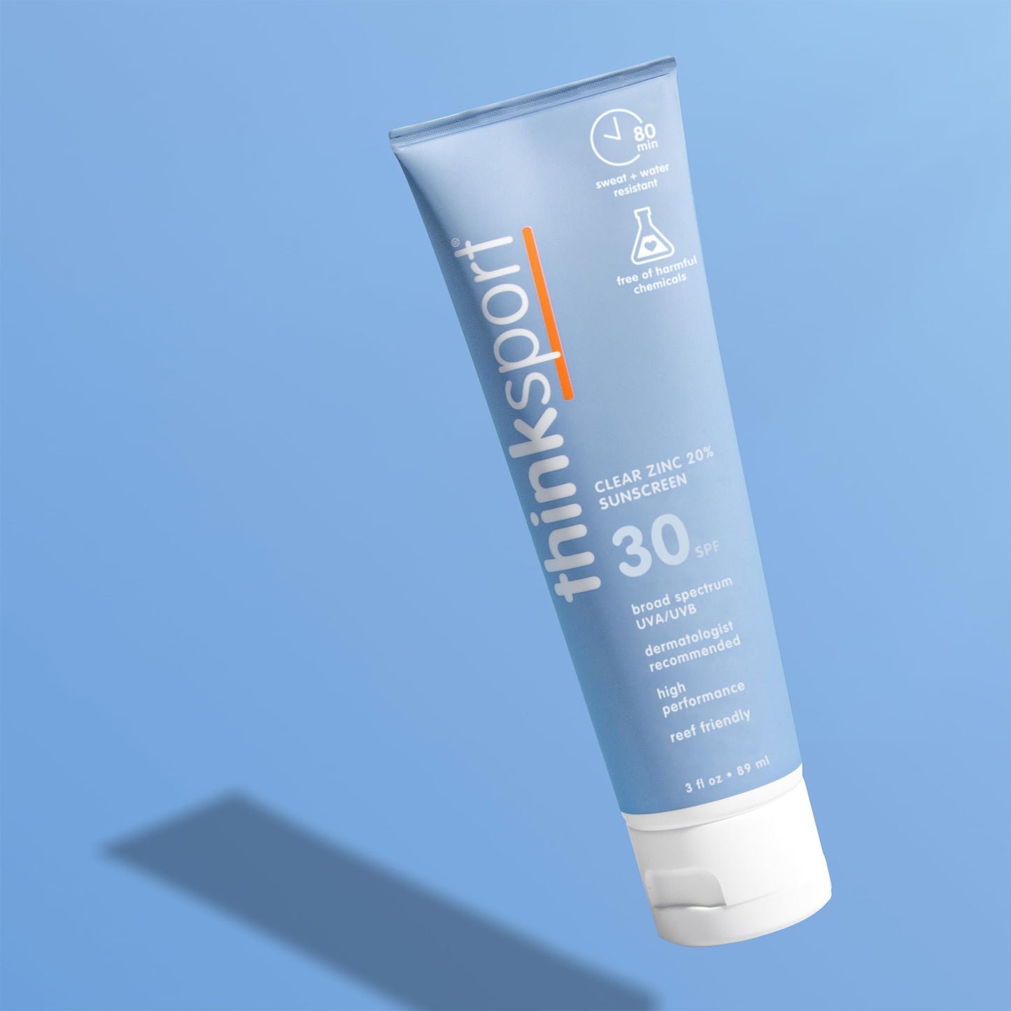 Thinksport SPF 30 Sport Sunscreen, 3oz - Clear Zinc Oxide, Water-Resistant Mineral Sun Lotion for Sports & Active Use, Reef-Safe, Vegan, Broad Beauty & Personal Care THINK