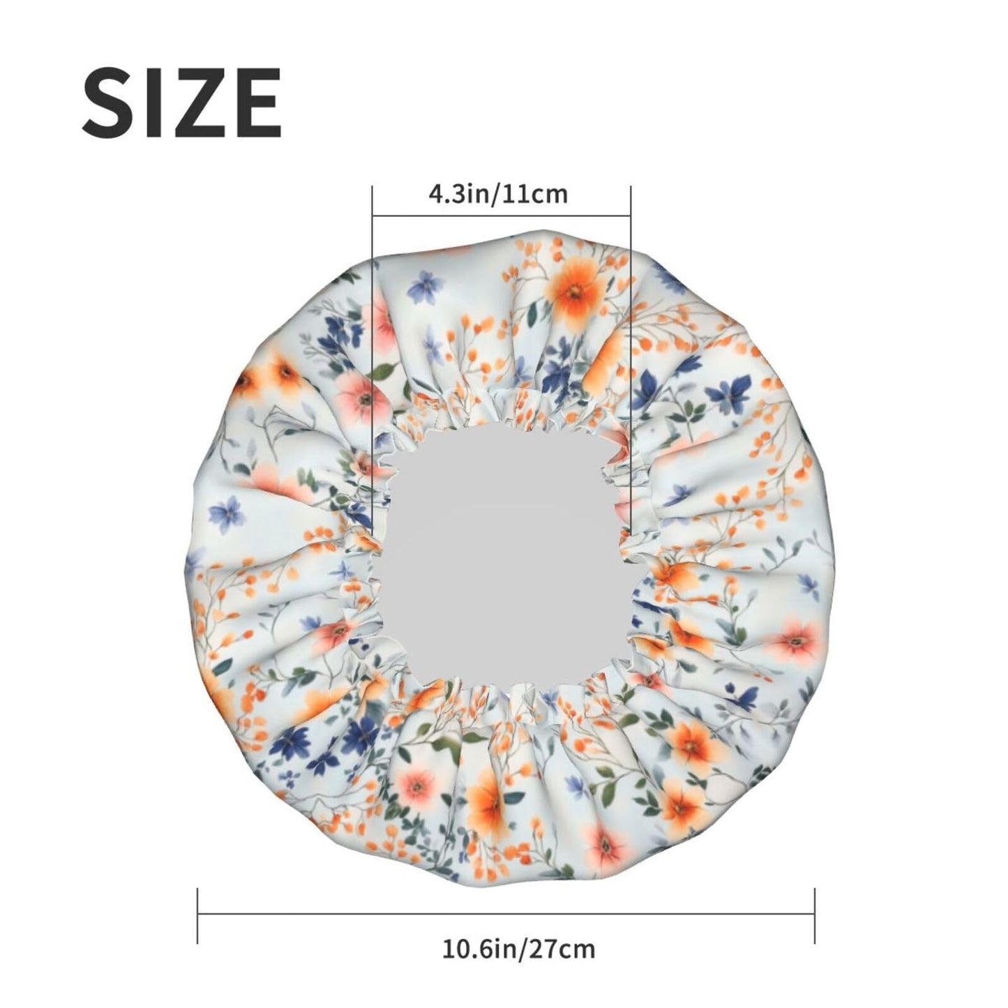 Bedbliss Flowers Print Shower Cap, Waterproof Reusable Bath Caps For Women Hair, Double Layers Elastic Shower Hat Hair Protection Beauty and Personal Care Bedbliss