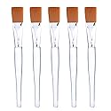 Facial Mask Brush Makeup Brushes Cosmetic Tools with Clear Plastic Handle, 5 Pack (Silver with Yellow Brush) Beauty & Personal Care Mudder