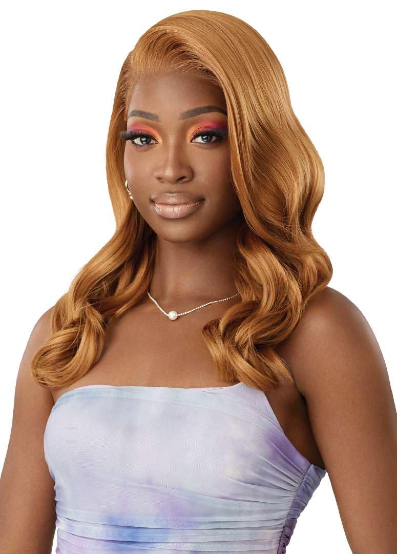 Outre Airtied 100% Fully Hand-Tied Wig - Human Hair Blend - Natural Wave 20" (JET BLACK 1)