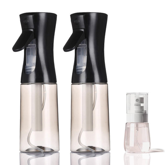 3 Pack Spray Bottles, 2-Pack Continuous Spray Bottles,Fine Water Mist Spray Bottles for Hair 6.8 OZ (200 ML) and 1oz 30ml Travel Spray Bottle Mister Beauty and Personal Care ESSKAM Default Title