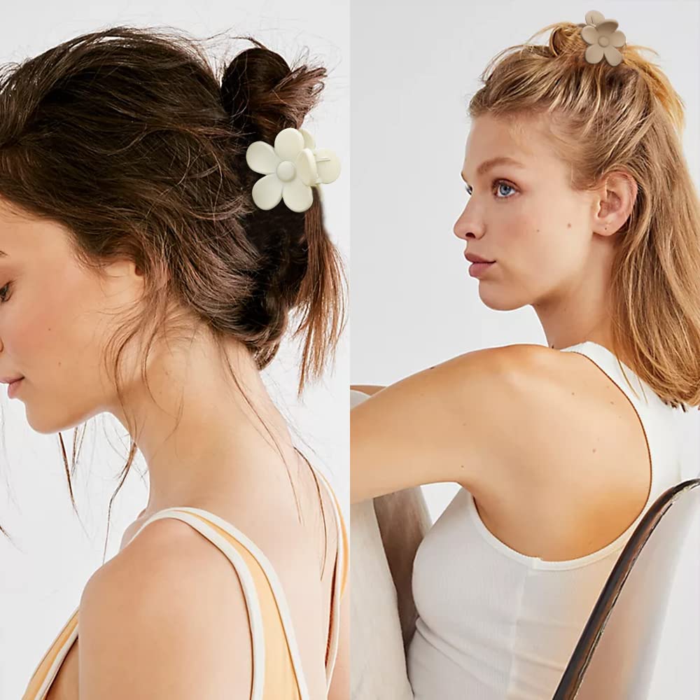 ATODEN Small Flower Hair Accessories: 10Pcs Daisy Claw Clips - 1.6" Matte Tiny Jaw Clips for Thick, Medium and Thin Hair - Cute for Women and Girls Beauty & Personal Care Atoden