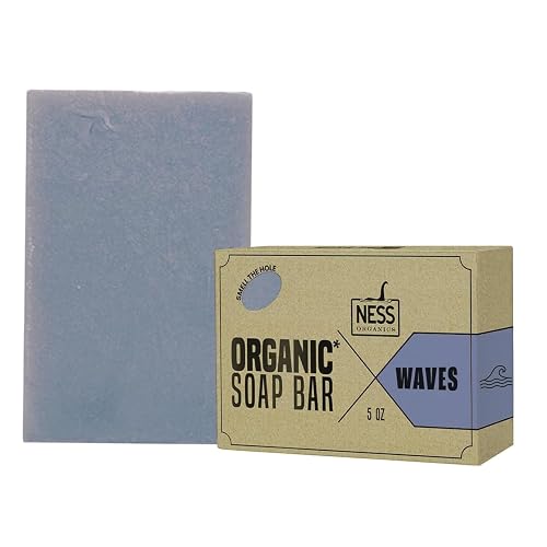 Ness Mens Soap Bar - Waves Scent - Natural Soap For Men - Mens Bar Soap With Organic Ingredients & Essential Oils - Moisturizing Bar Soap - Handmade Beauty & Personal Care Ness Organics