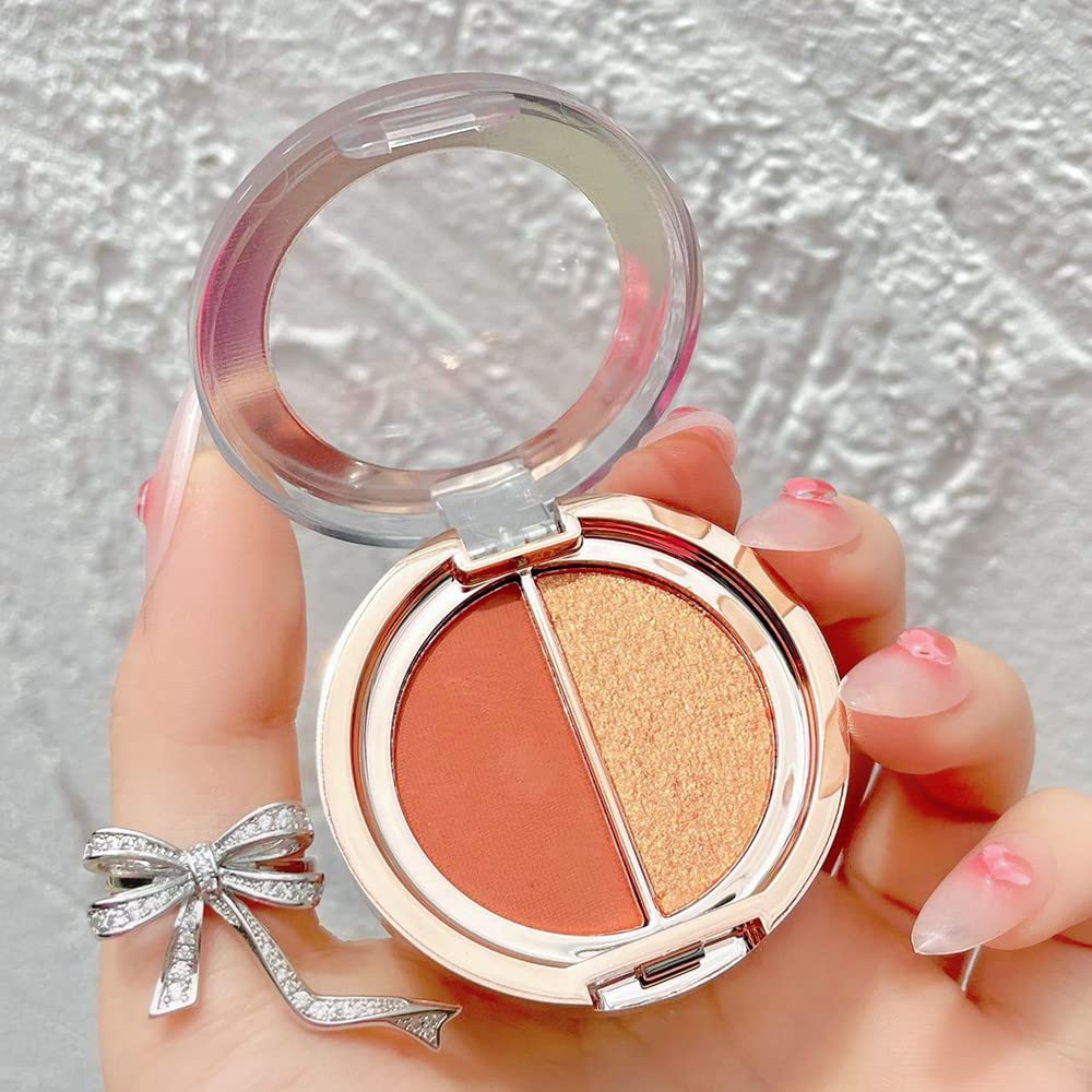 Timipoo Double color eye shadow, high pigment eye makeup palette, matte shimmer metal eye shadow powder, waterproof and durable color eye makeup Beauty & Personal Care Timipoo