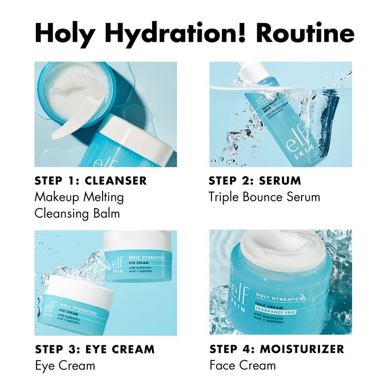 e.l.f. SKIN Mini Holy Hydration! Face Cream, Moisturizer For Nourishing & Plumping Skin, Infused With Hyaluronic Acid, Vegan & Cruelty-Free, 0.529 Oz Beauty & Personal Care e.l.f.