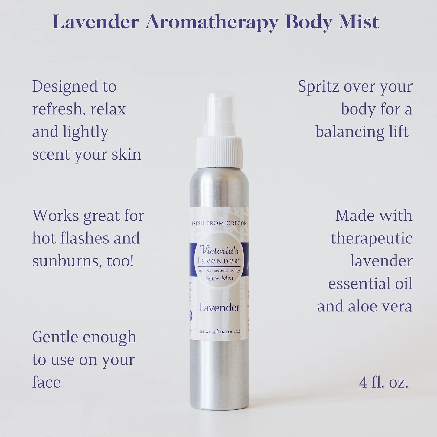Victoria's Lavender Aromatherapy Body Mist Spray - After Sun Solar Recovery Spray with Aloe Vera plus Lavender Essential Oil - Hydrating, Moisturizing Beauty & Personal Care Victoria's Lavender