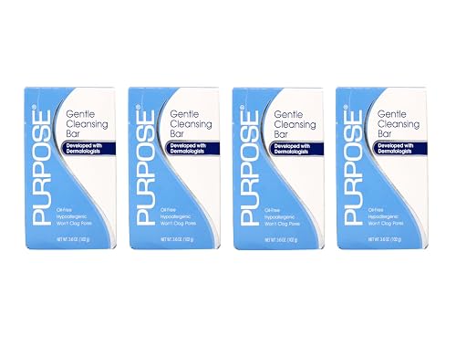 PURPOSE Gentle Cleansing Bar, Gentle As Water, All Skin Types, For Sensitive & Dry Skin, Oil-free, Hypoallergenic, Sulfate-Free, 3.6 oz Bar, Pack of 4 Beauty & Personal Care Purpose