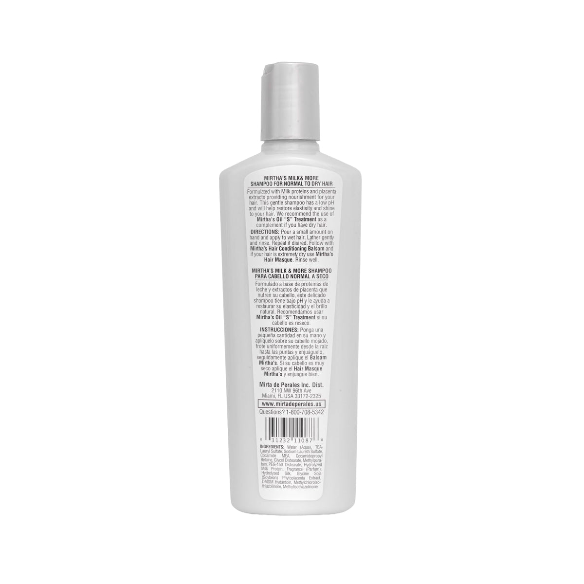 Mirta De Perales Milk Shampoo for Normal to Dry Hair | Gentle Protein-Rich Cleanser with Milk Protein, Silk Protein & Soy Extract | Restores Softness Beauty & Personal Care Mirta De Perales