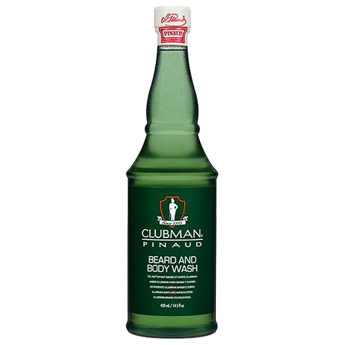 Clubman Pinaud Beard and Body Wash - Dual-Purpose Cleanser, Cleanses & Softens Beards Hair and Skin, Moisturizing Daily Grooming Formula, 14.5 fl oz Beauty & Personal Care Clubman