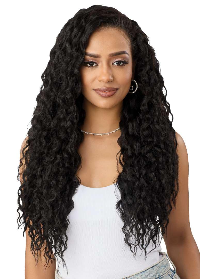 Outre Quick Weave Synthetic Half Wig - Rosewell (DR CHOCOLATE SWIRL)