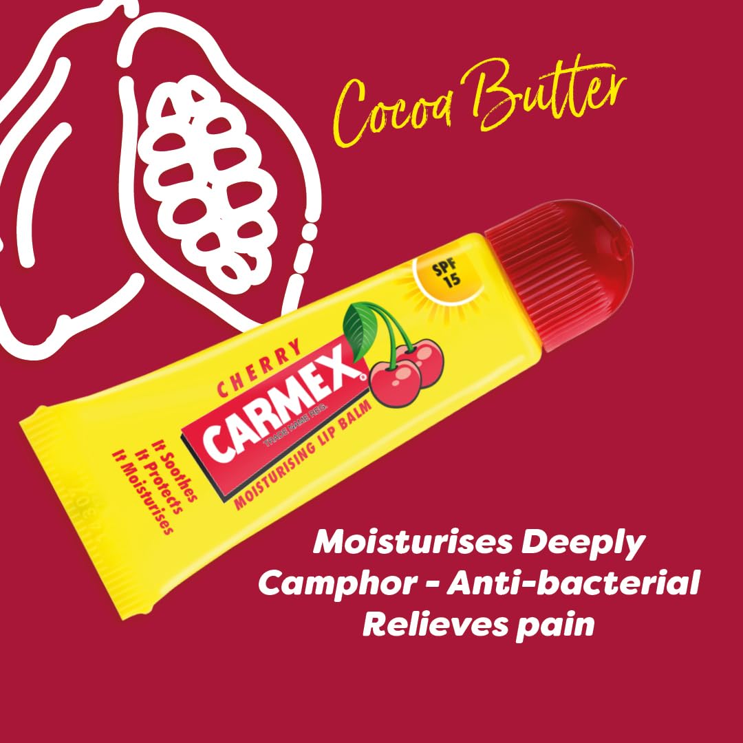 Carmex Cherry Flavour Lip Balm Tube - SPF15 Beauty & Personal Care Carmex