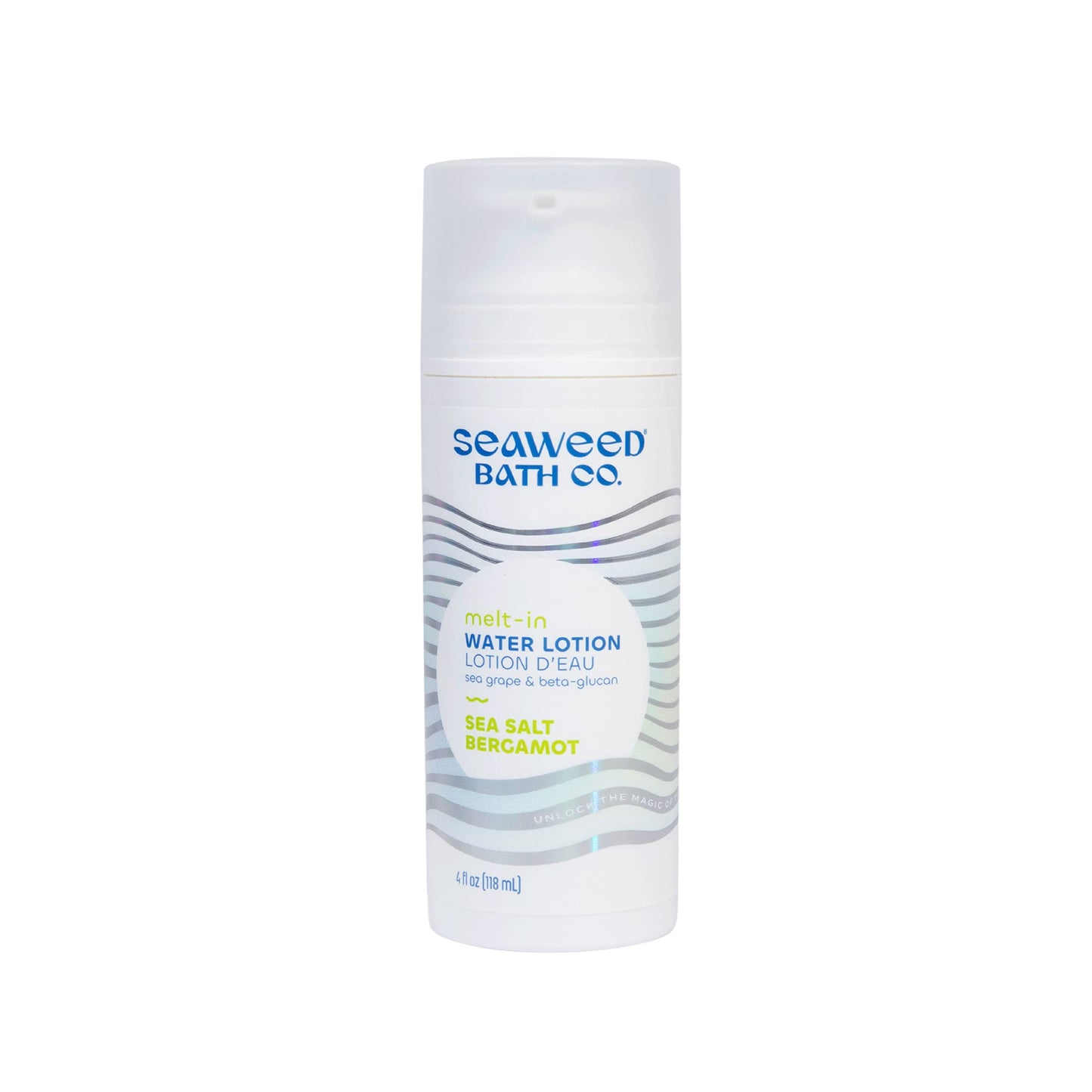 Seaweed Bath Co. Melt-In Water Lotion, Sea Salt Bergamot Scent, 4 Ounce, Sustainably Harvested Seaweed, Sea Grape, Beta-Glucan Beauty & Personal Care The Seaweed Bath Co.