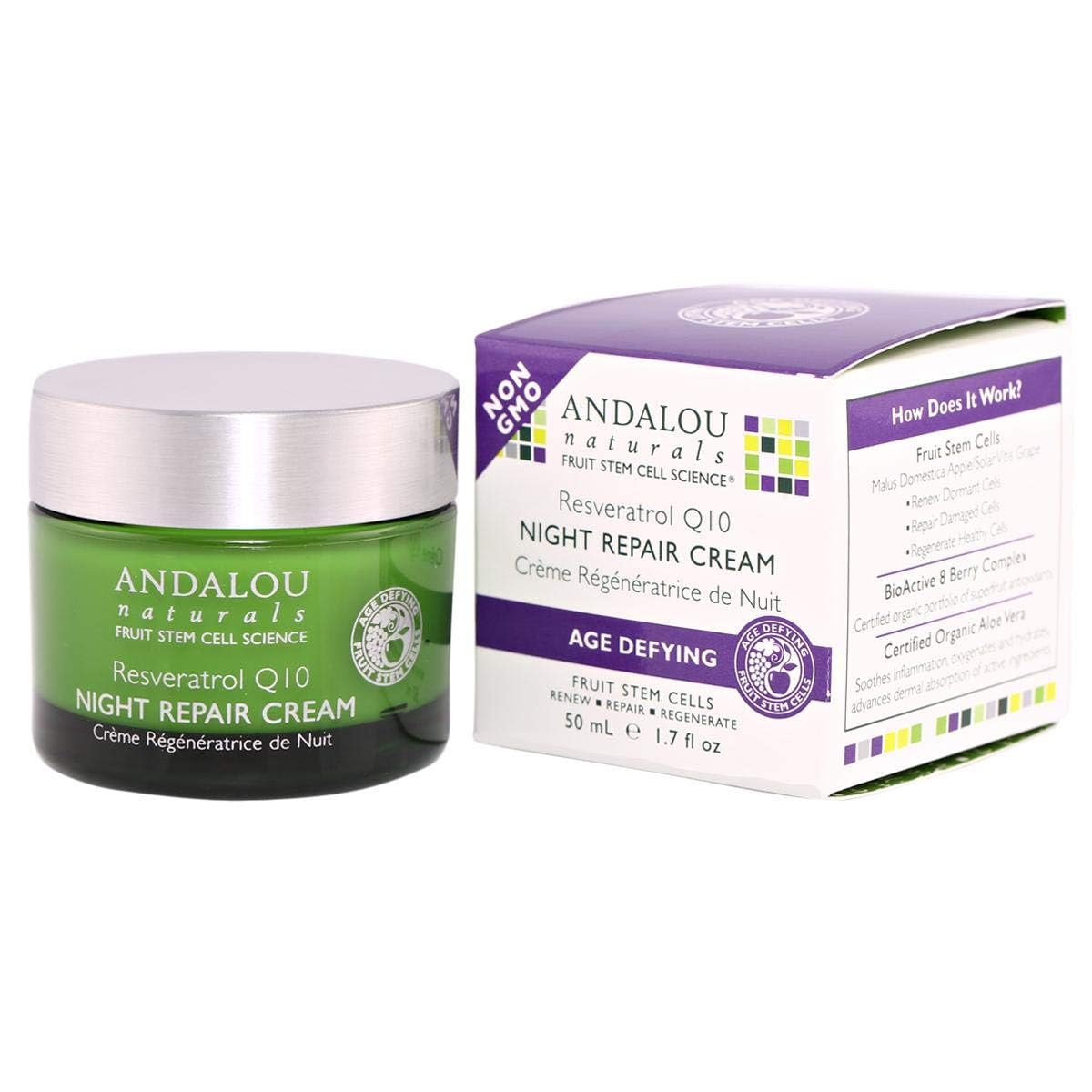 Andalou Naturals Night Crm Repair Resvrtrl 1.7 Fl Oz(Pack of 1) Beauty & Personal Care Andalou Naturals