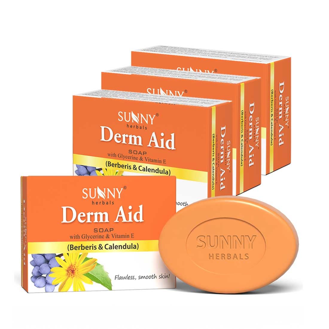 Bakson's Sunny Derm Aid Soap with Berberis & Calendula 75gm Pack of 4 Beauty & Personal Care Bakson